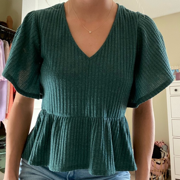 Green Key-hole Blouse - Picture 1 of 4